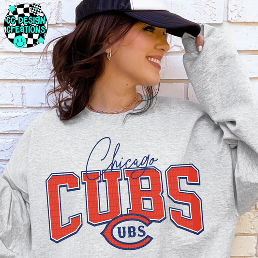 Cubs Retro Logo PNG Digital Download