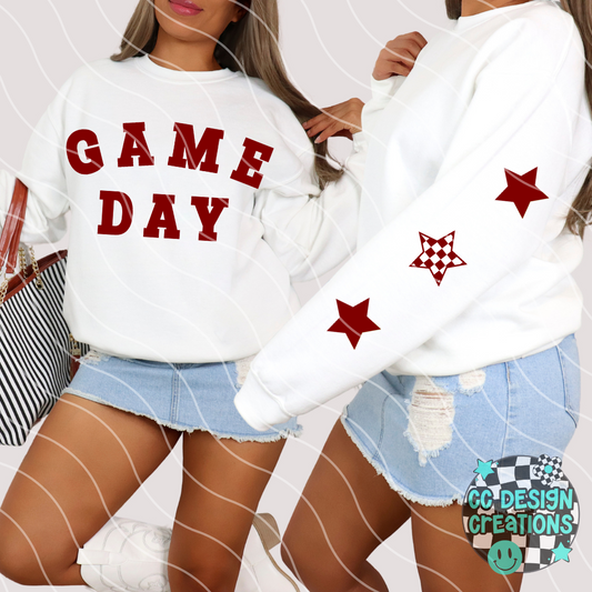 Maroon Retro Game Day PNG Digital Download