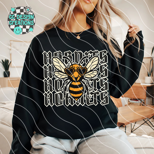 Hornets Preppy Grunge Mascot PNG Digital Download