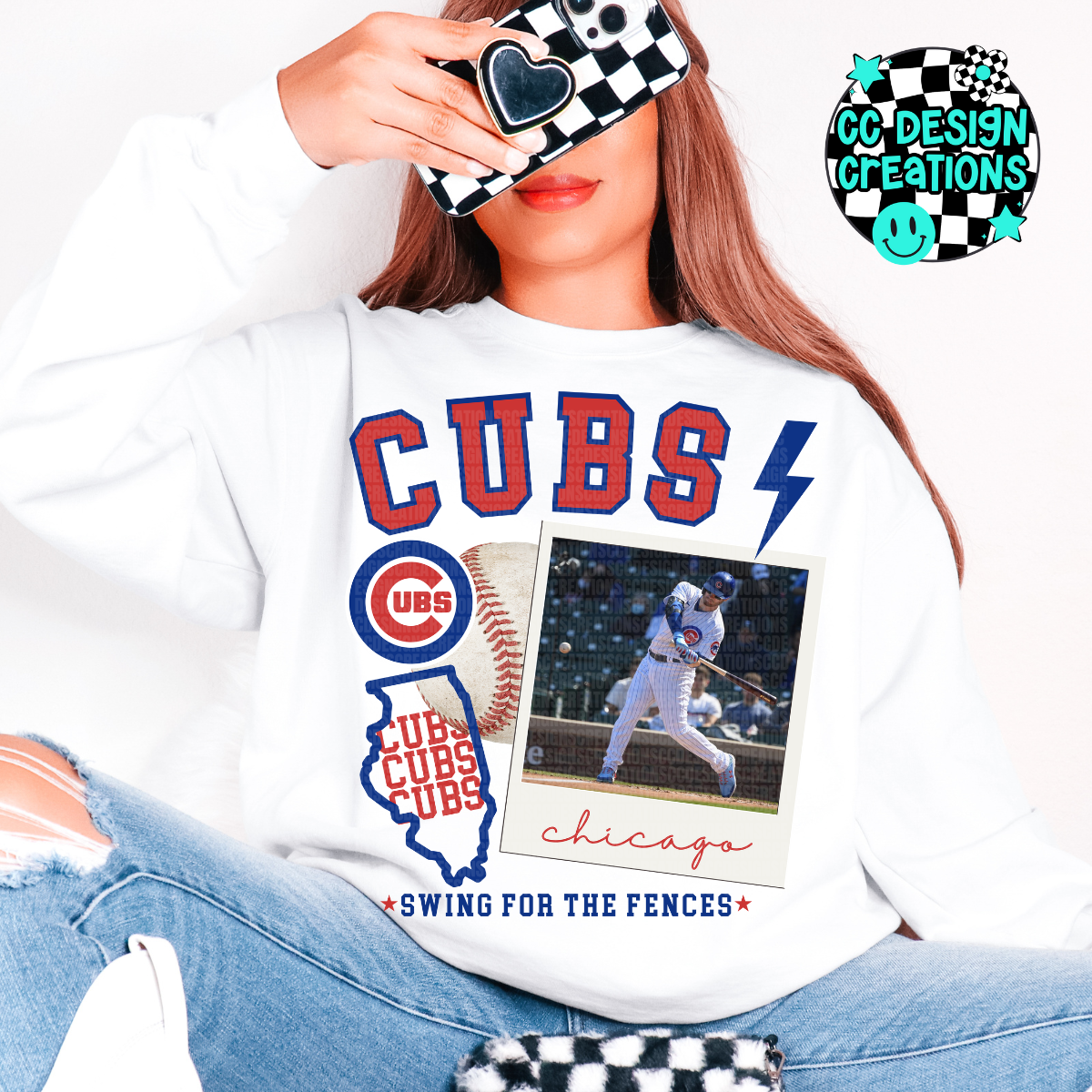 Cubs Baseball Collage PNG Digital Download