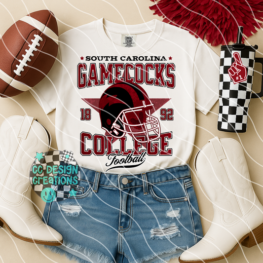 Retro All Star Gamecocks Football PNG Digital Download