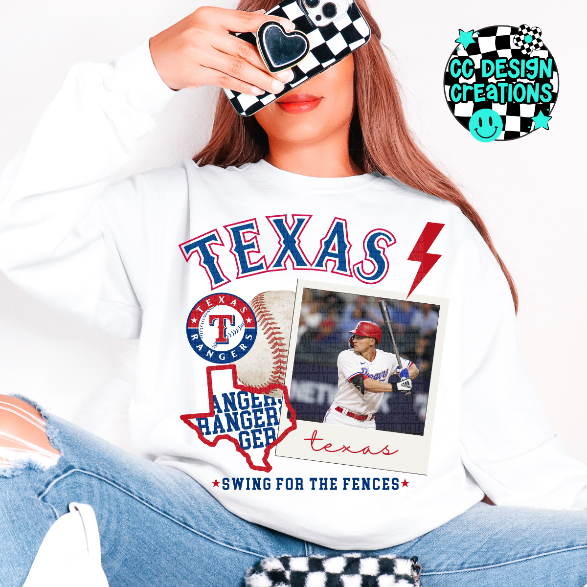 Rangers Baseball Collage PNG Digital Download