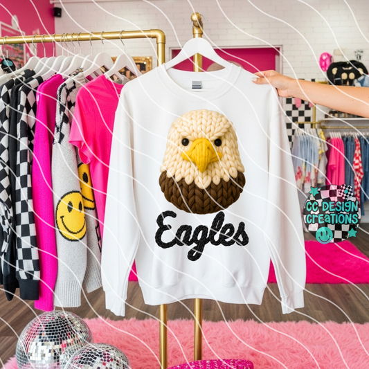 FAUX YARN Eagles Mascot PNG Digital Download