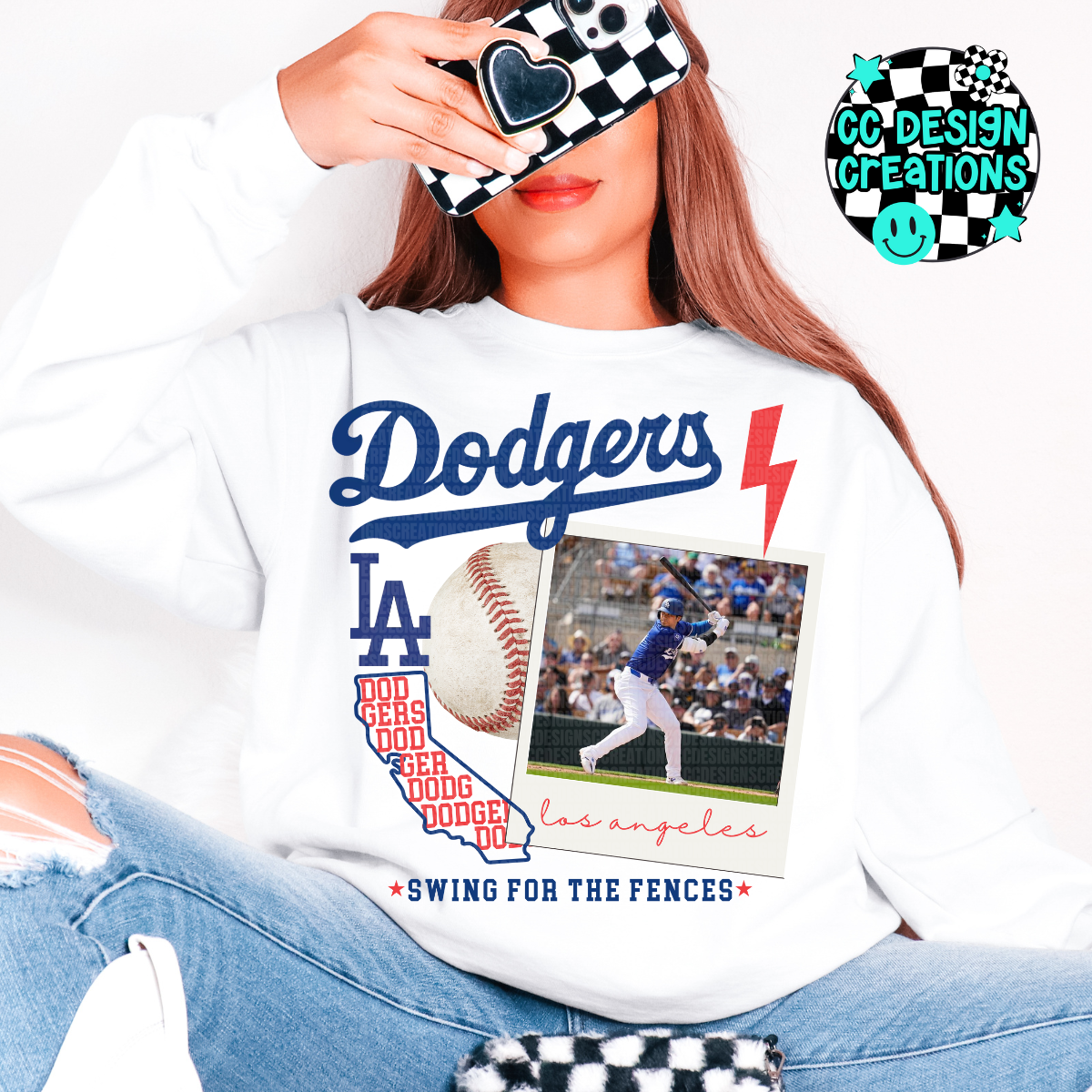 Dodgers Baseball Collage PNG Digital Download