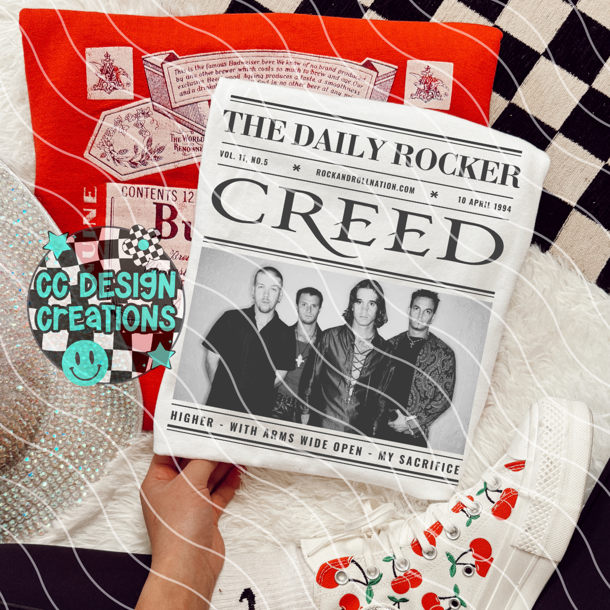 Rock N Roll Newspaper Creed PNG Digital Download