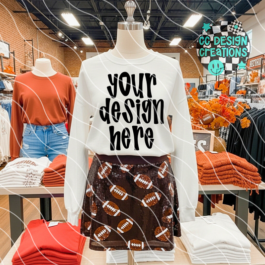White Sweatshirt Mock Football Mannequin