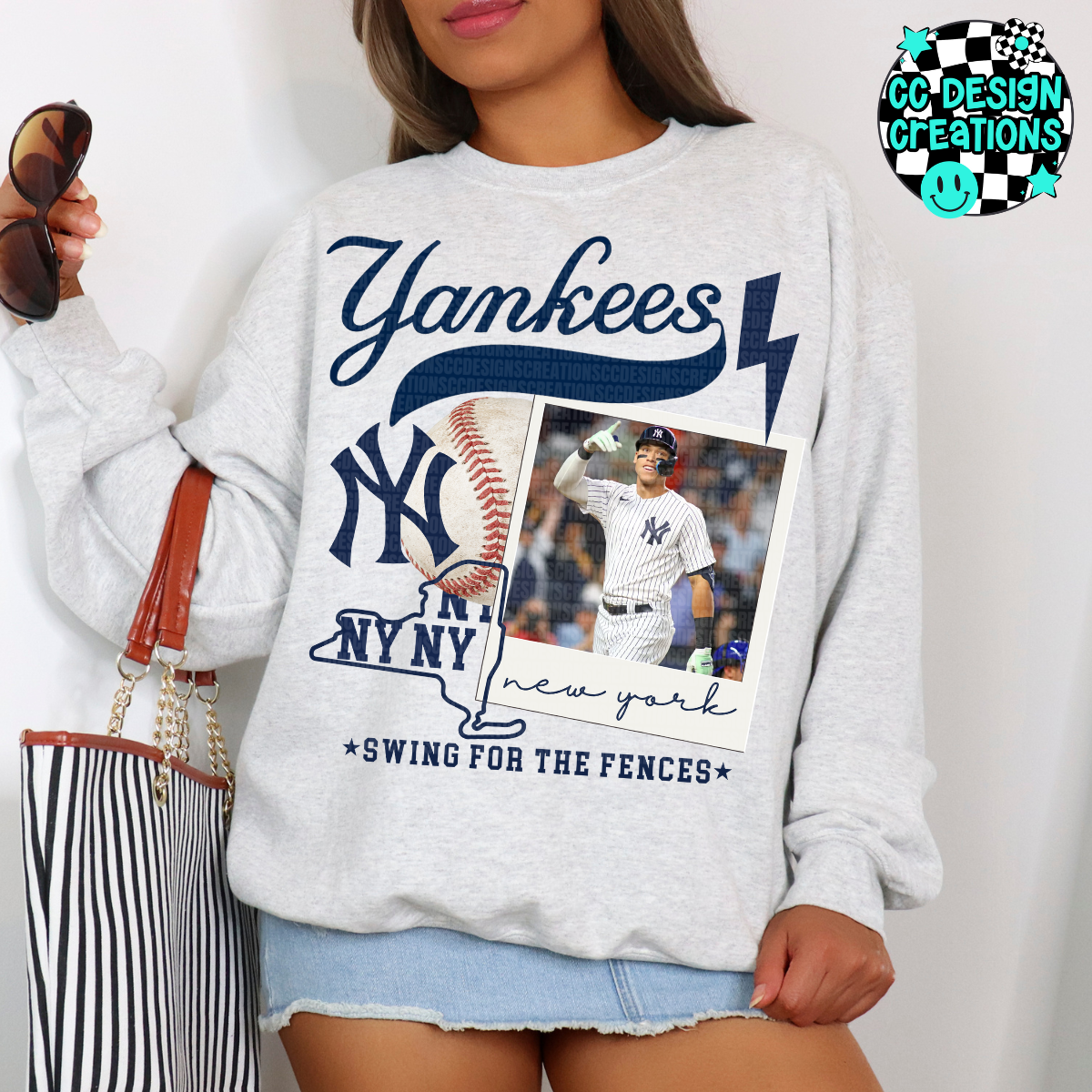 Yankees Baseball Collage PNG Digital Download