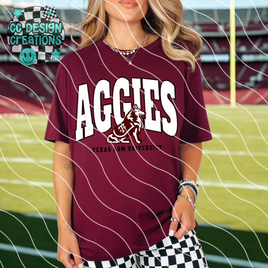 Aggies Varsity Football PNG Digital Download (2 Files/Distressed Included)