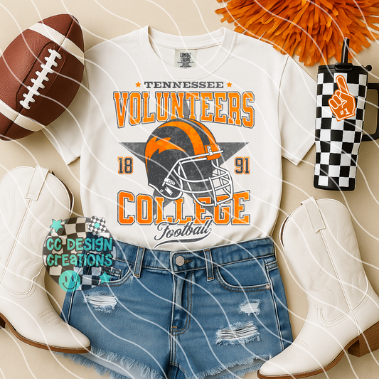 Retro All Star Vols Football PNG Digital Download
