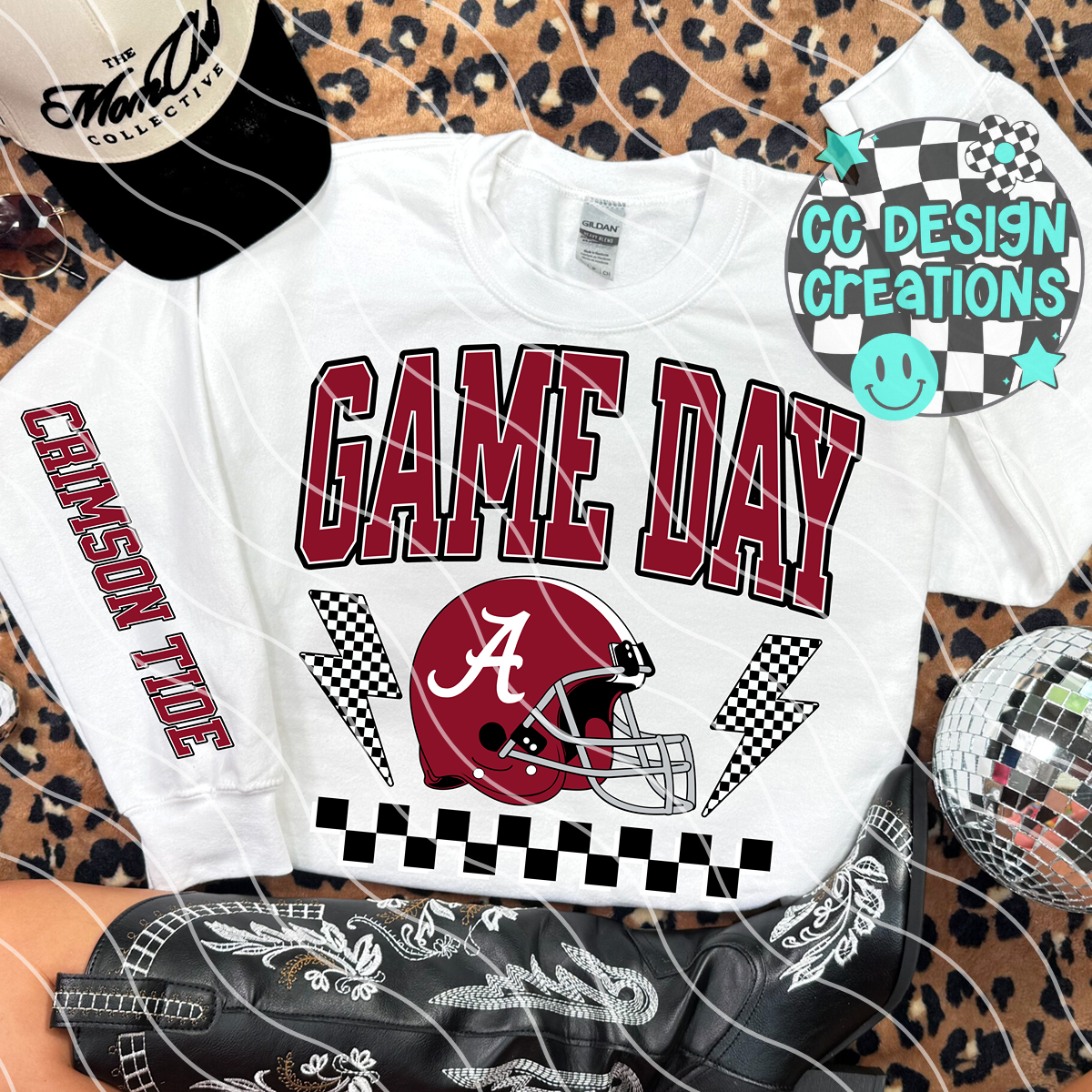 Alabama Game Day Retro Football PNG Digital Download