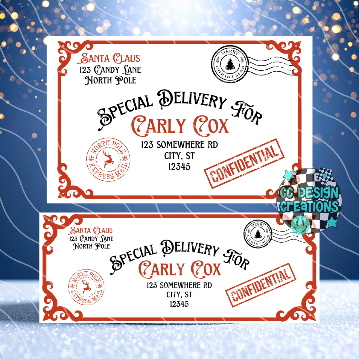 CUSTOM Santa Letter and Nice List Certificate PNG Digital Download