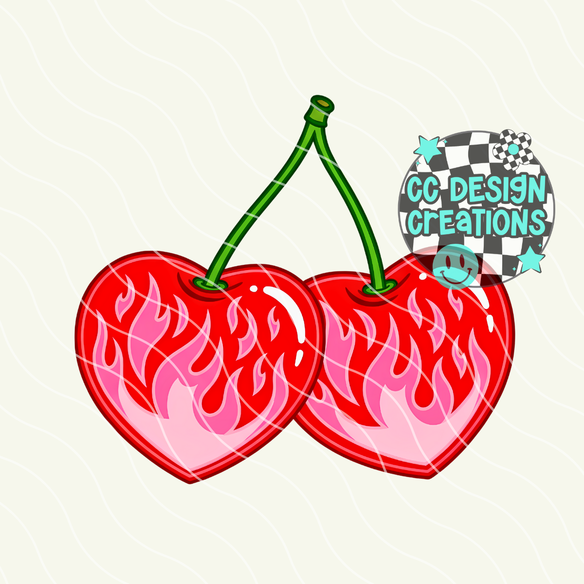 Hot Red Cherries PNG Digital Download