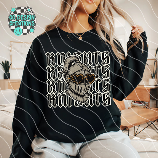 Knights Preppy Grunge Mascot PNG Digital Download