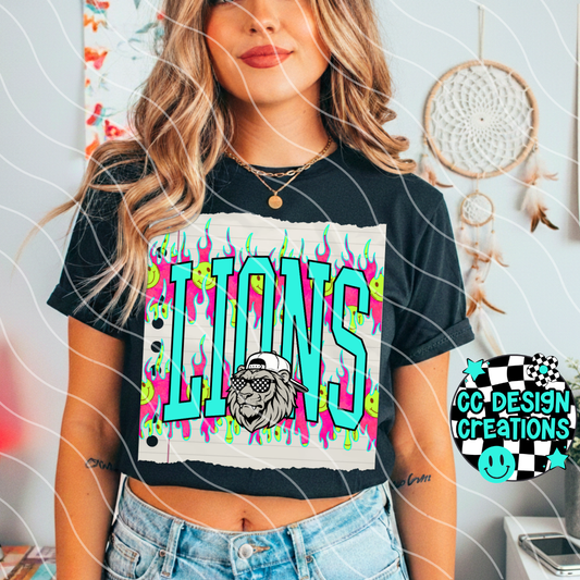LIONS SMILEY MASCOT PNG DIGITAL DOWNLOAD