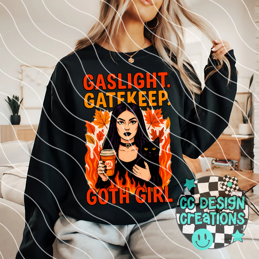 Gaslight Gatekeep Goth Girl PNG Digital Download