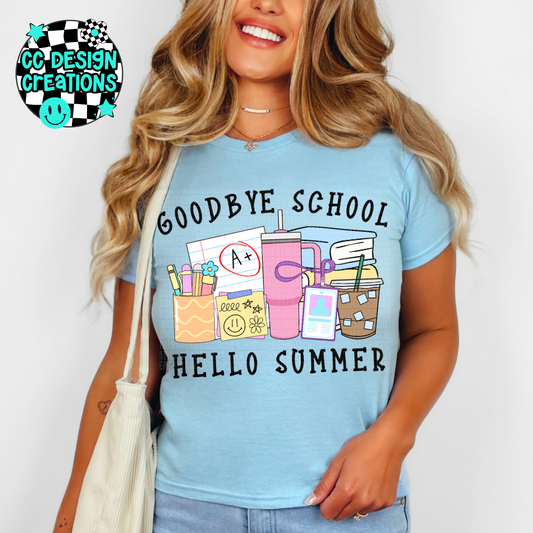 Goodbye School Hello Summer Teacher PNG Digital Download