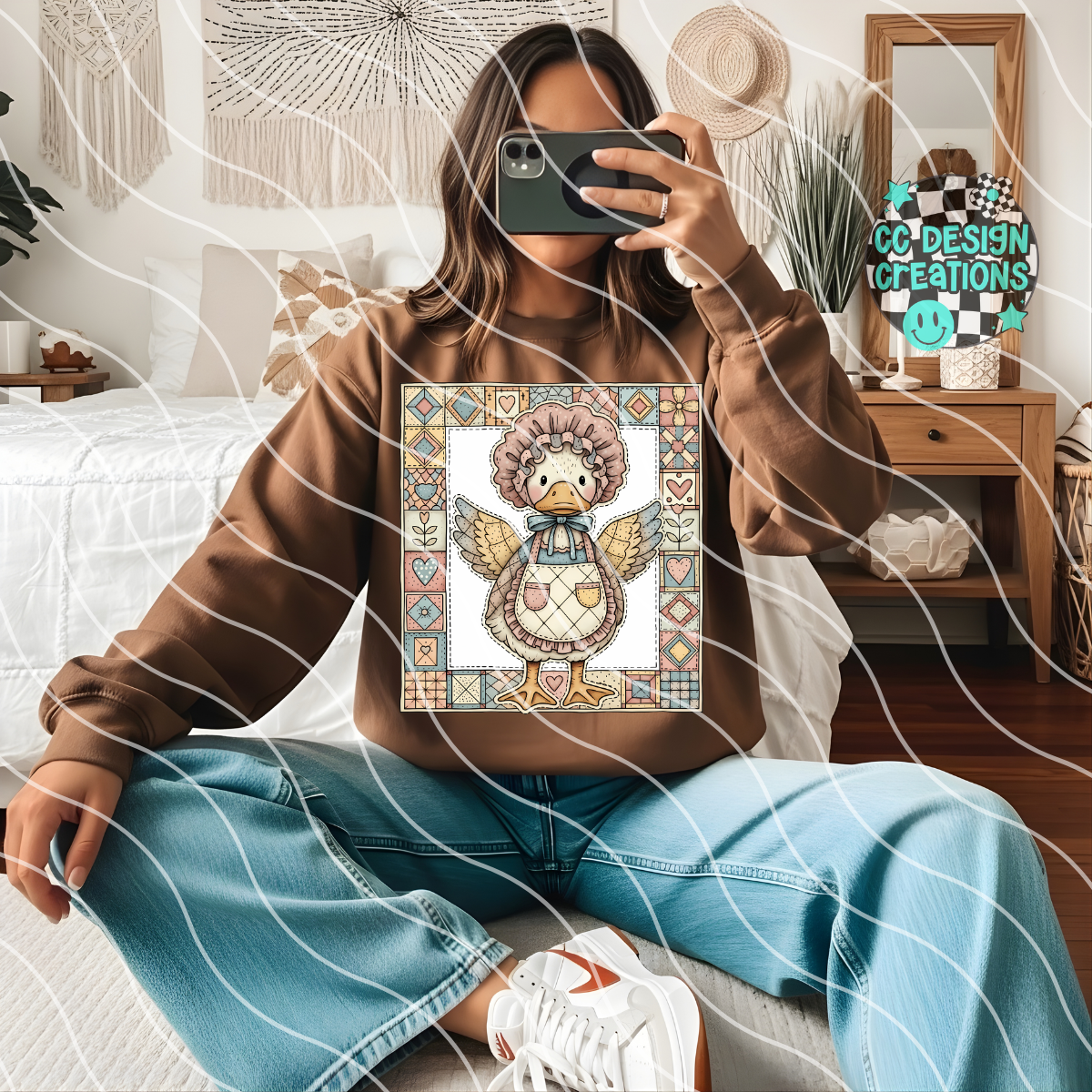 Patchwork Duck PNG Digital Download