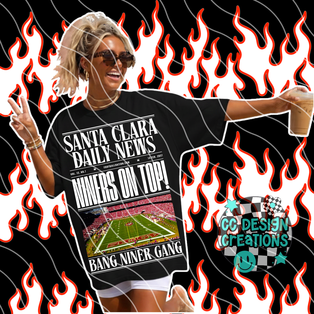 SANTA CLARA DAILY FOOTBALL NEWS PNG DIGITAL DOWNLOAD (WHITE + BLACK INCLUDED)