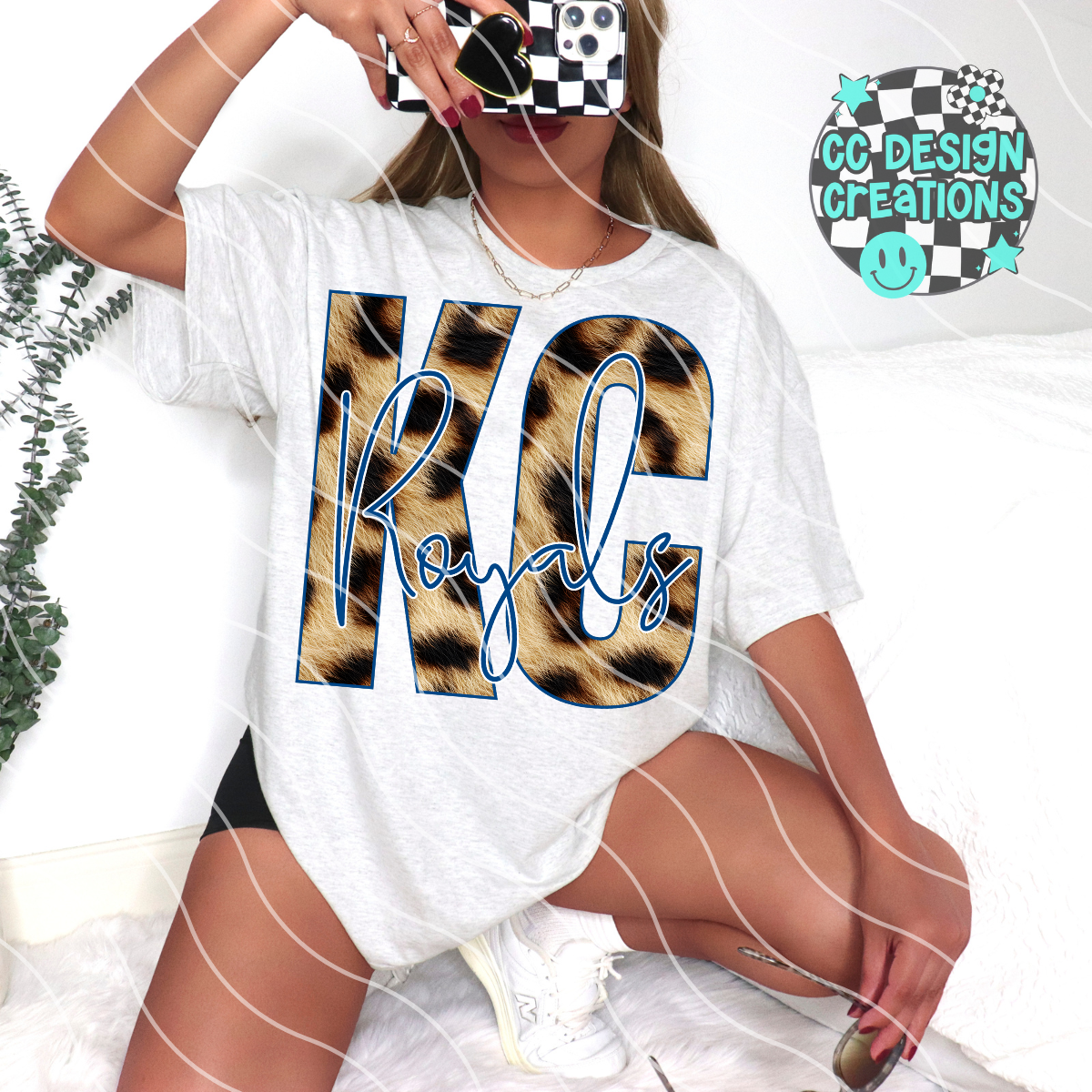 Royals Baseball Leopard PNG Digital Download