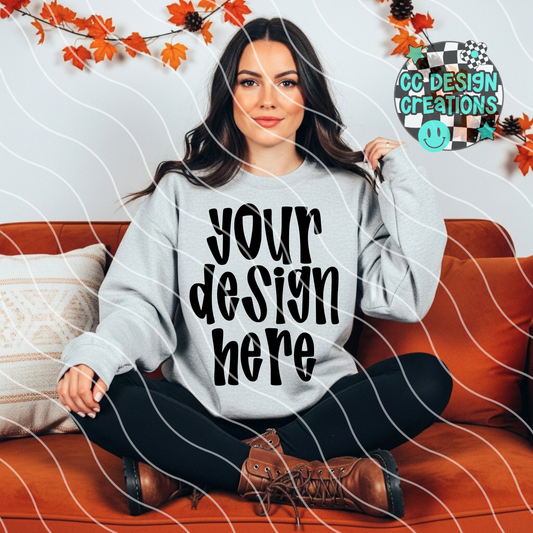 Ash Gray Sweatshirt Mock Fall Aesthetic