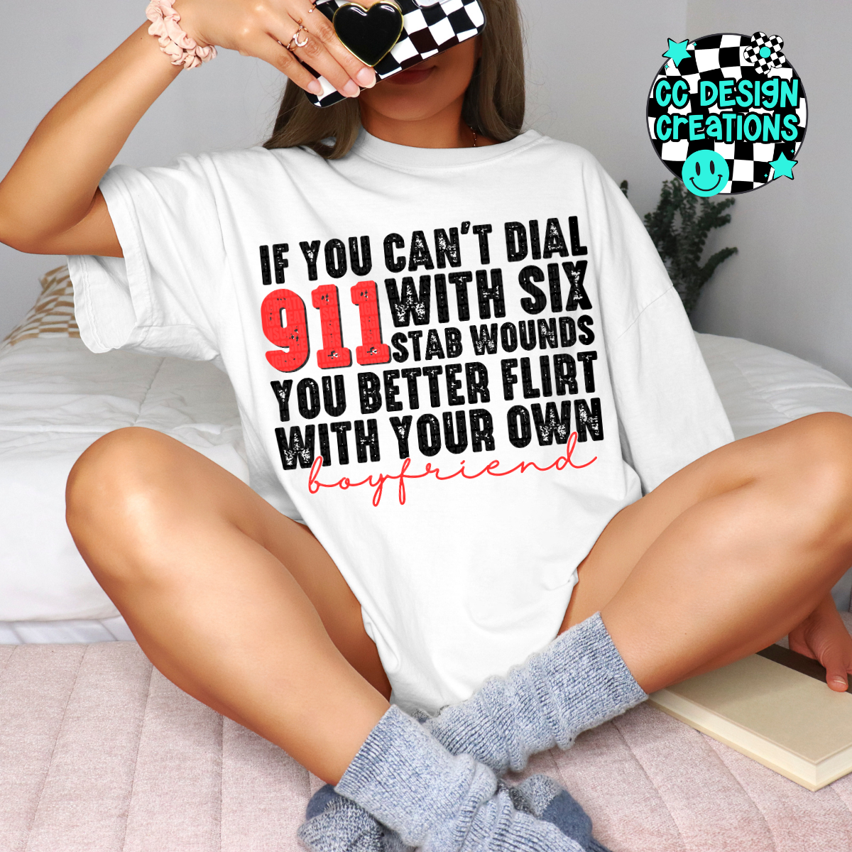 If You Can't Dial 911 Husband/Boyfriend PNG Digital Download (2 files)