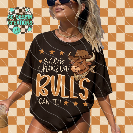 SHE'S CHOOSIN BULLS MASCOT PNG DIGITAL DOWNLOAD