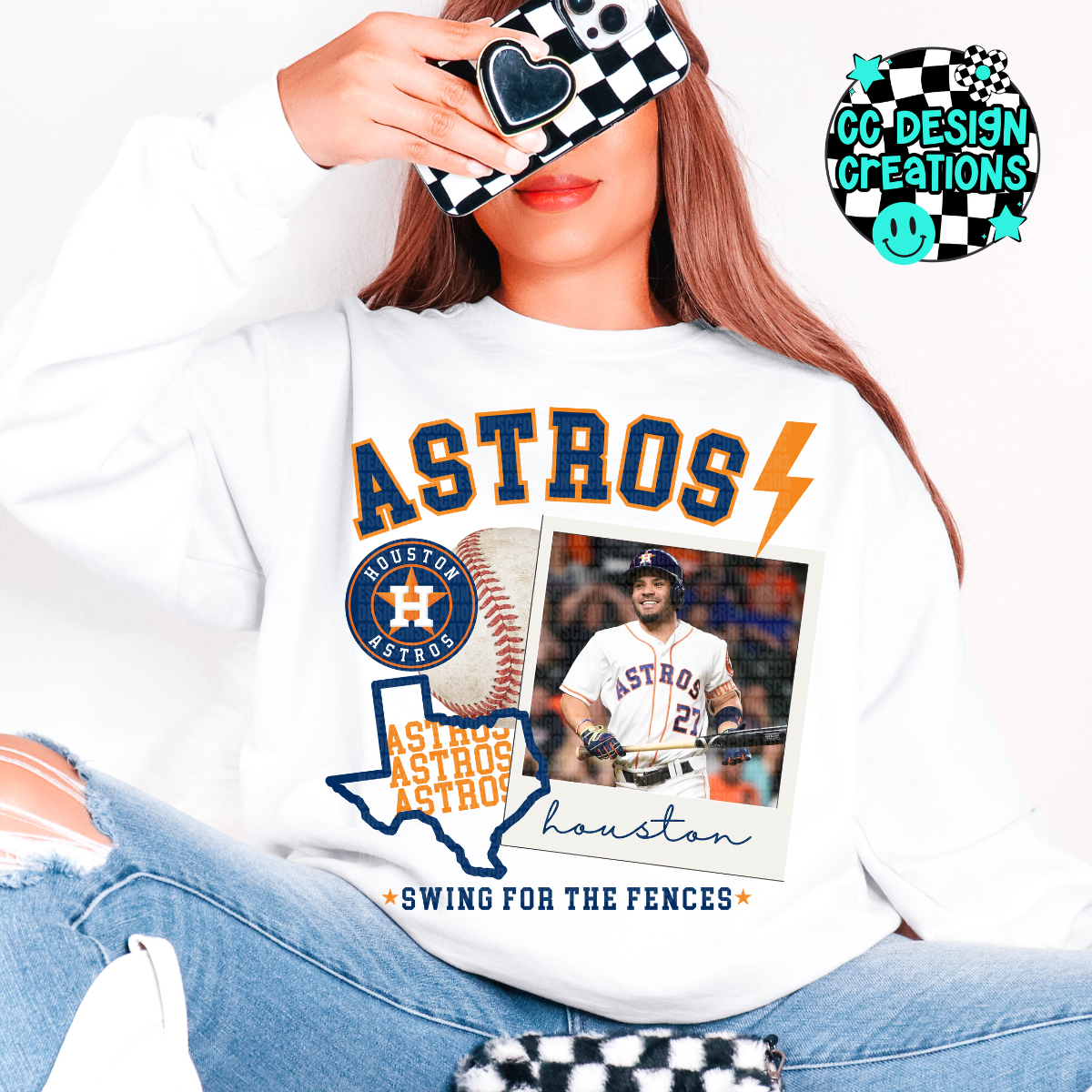 Astros Altuve Baseball Collage PNG Digital Download