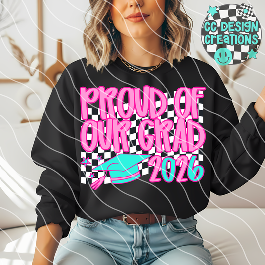 Proud of Our Grad 2026 Pink PNG Digital Download