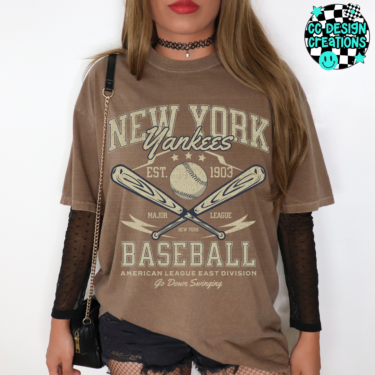 Yankees Retro Baseball PNG Digital Download