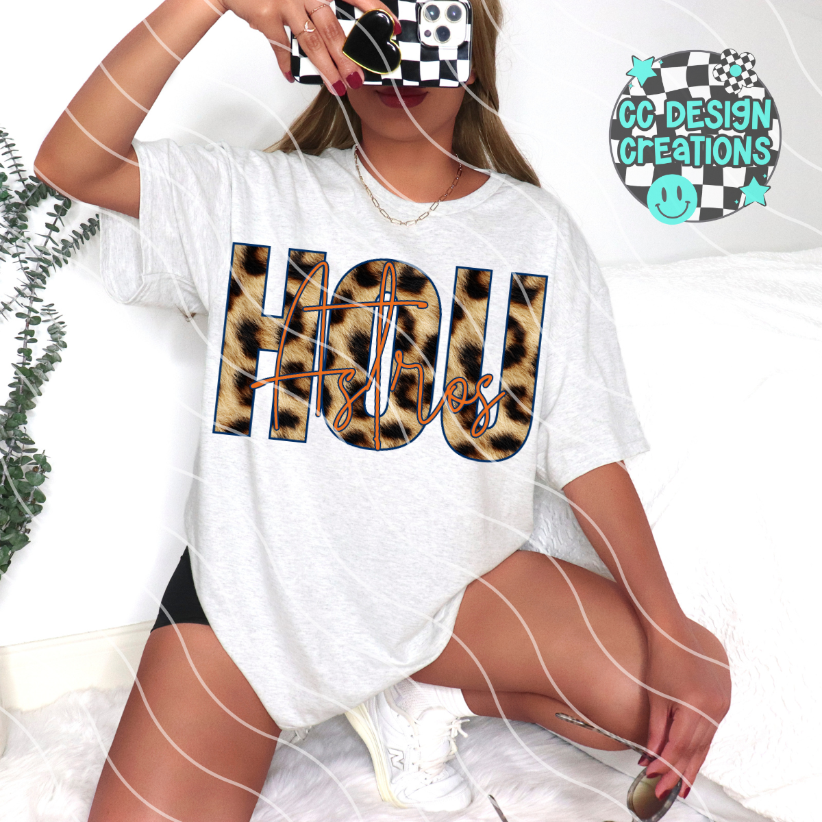 Astros Baseball Leopard PNG Digital Download