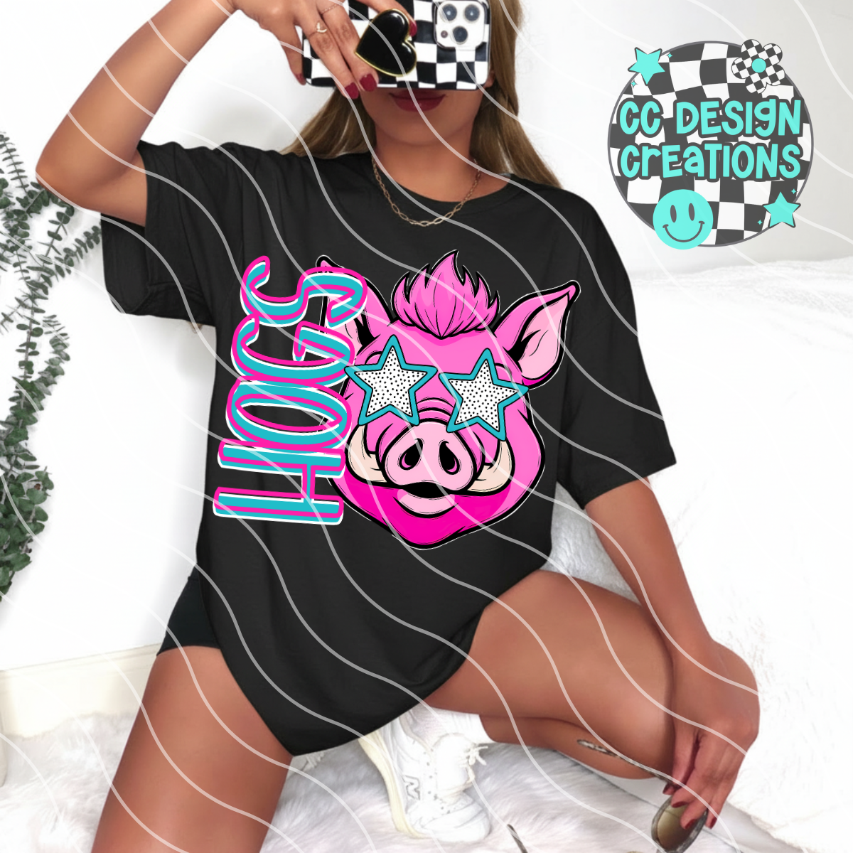 Hogs Preppy Mascot PNG Digital Download