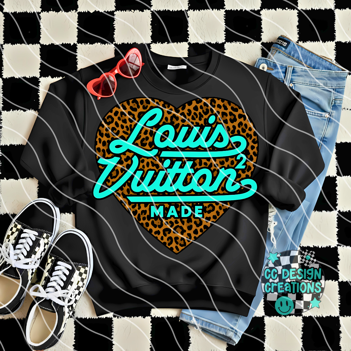 Turquoise Leopard Louis PNG Digital Download