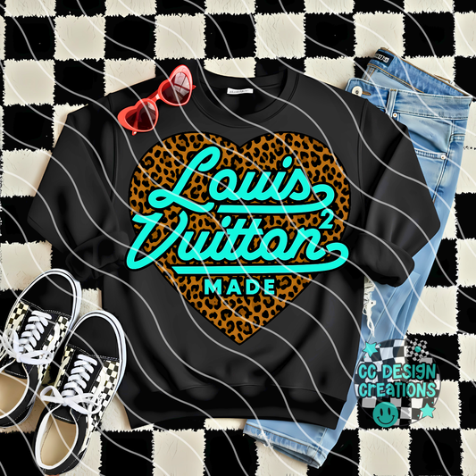 Turquoise Leopard Louis PNG Digital Download