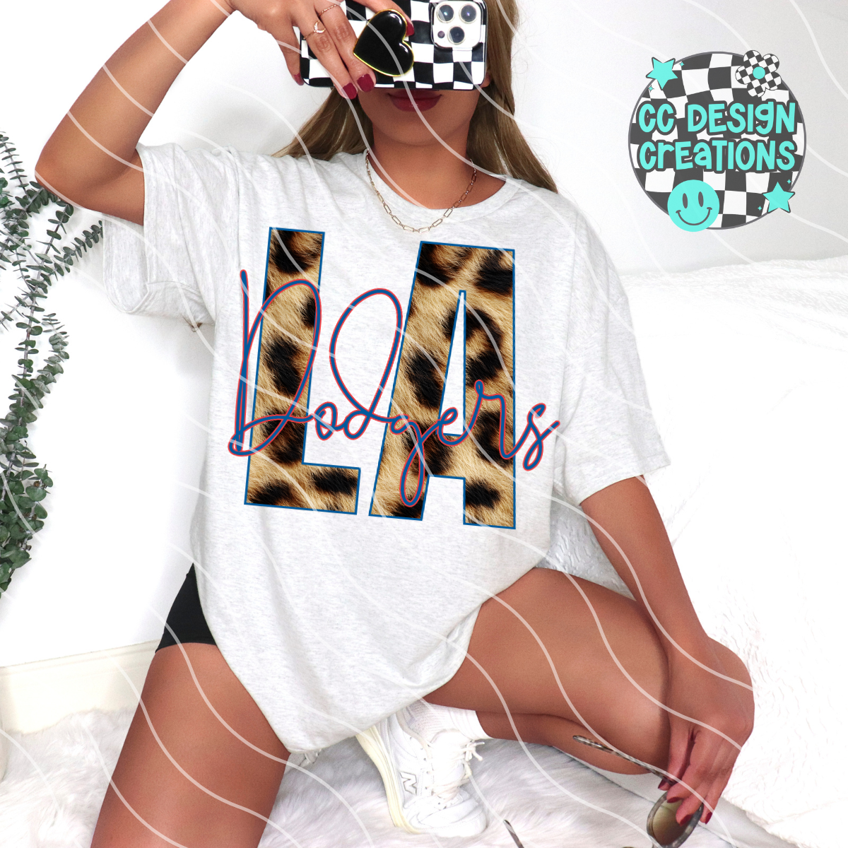 Dodgers Baseball Leopard PNG Digital Download