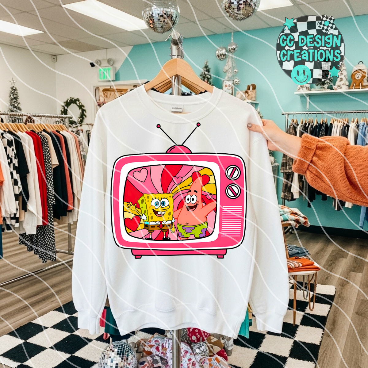 Retro TV Sponge bob PNG Digital Download