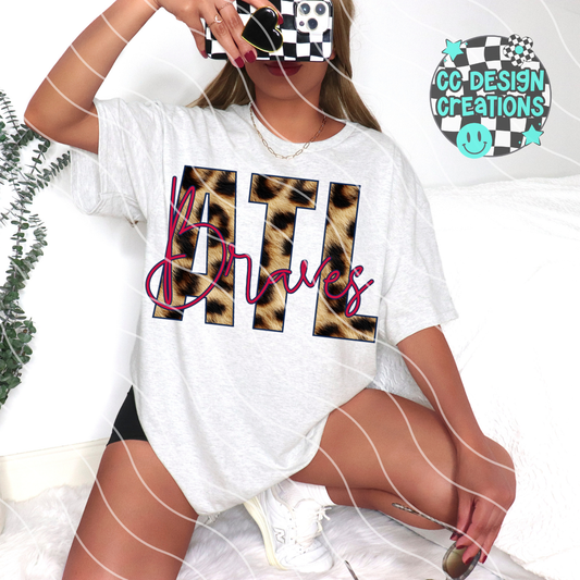 Braves Baseball Leopard PNG Digital Download