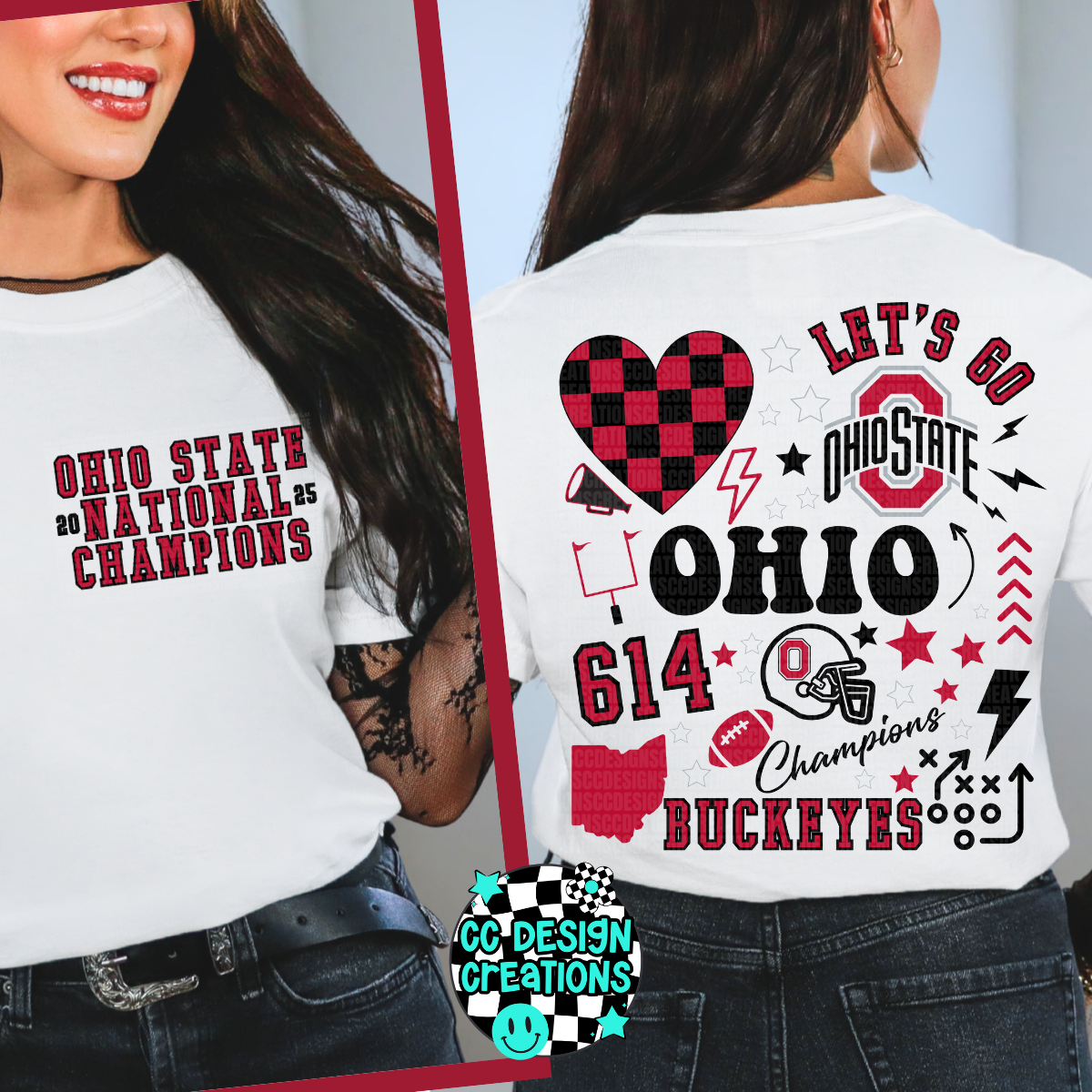 2025 Ohio National Champs Retro Football PNG Digital Download