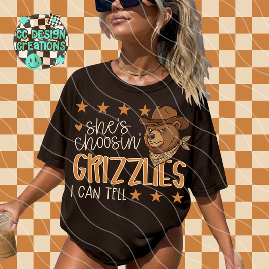 SHE'S CHOOSIN GRIZZLIES MASCOT PNG DIGITAL DOWNLOAD