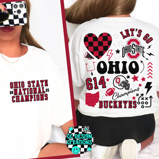 2025 Ohio National Champs Retro Football PNG Digital Download