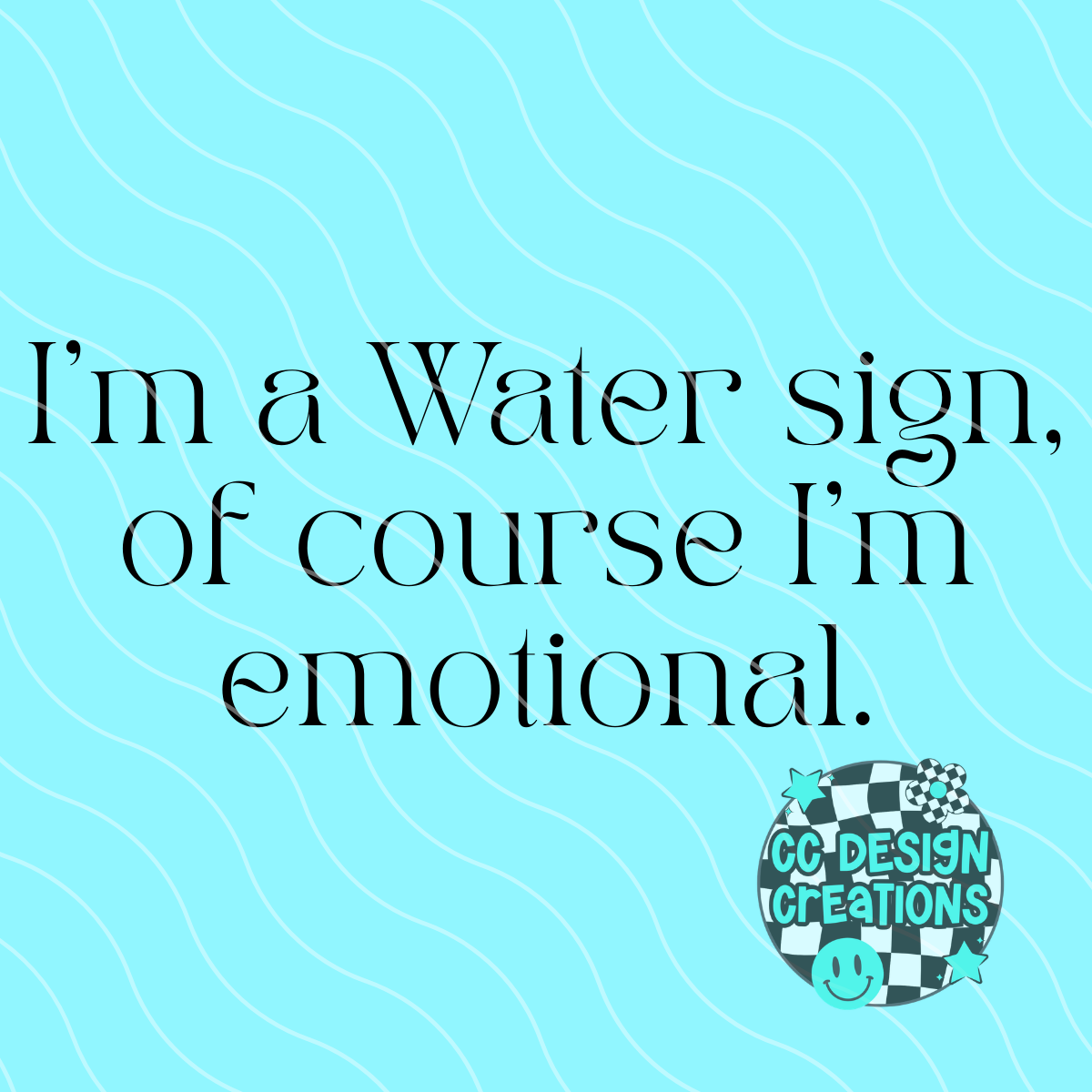 Water Sign PNG Digital Download (Black + White Included)