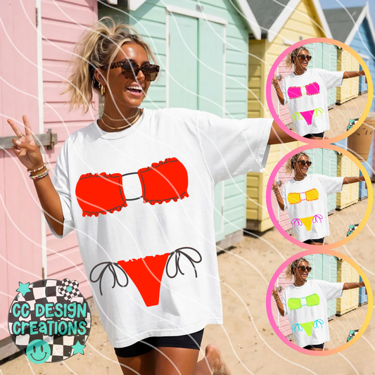 SUMMER BIKINI NEON STRAPLESS BUNDLE PNG DIGITAL DOWNLOAD