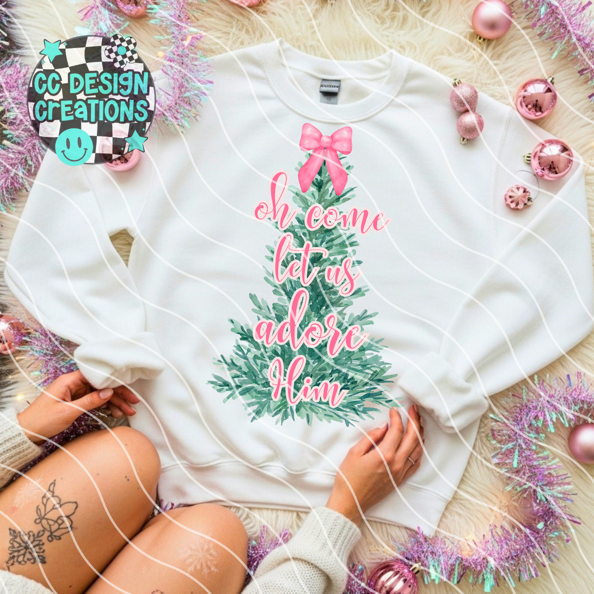 Oh Come Let Us Adore Him PNG Digital Download