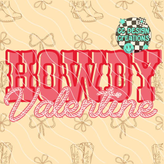 Howdy Valentine PNG Digital Download