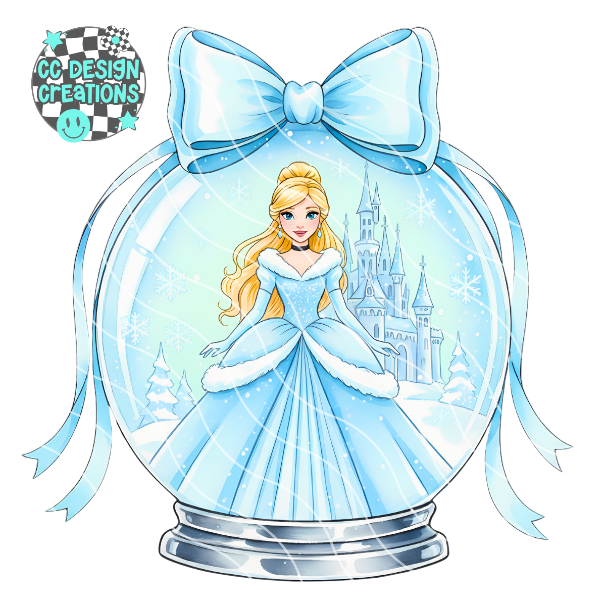 Winter Princess Snowglobe PNG Digital Download 4