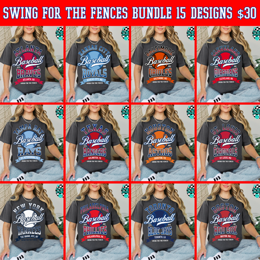 Swing For The Fences PNG Bundle Digital Download 15 Designs