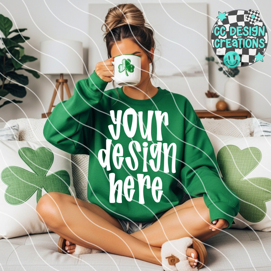 Green Sweatshirt St Pattys MOCK