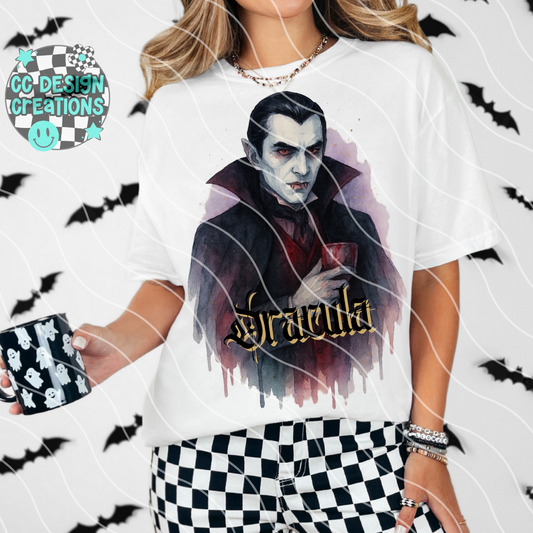 Dracula Horror Watercolor PNG Digital Download