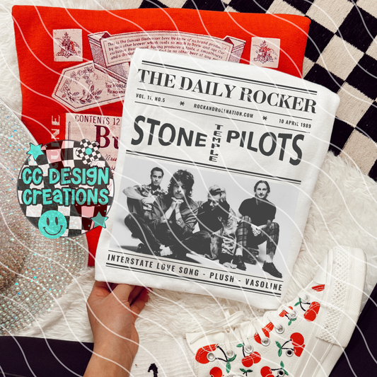 Rock N Roll Newspaper Stone Tem ple Pil ots PNG Digital Download