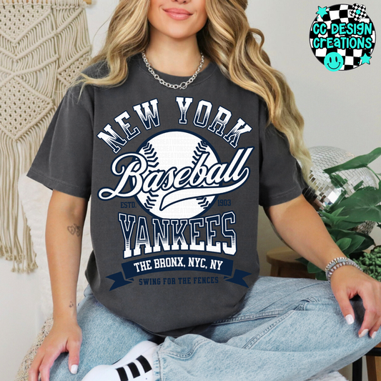 Yankees Swing For The Fences Baseball PNG Digital Download