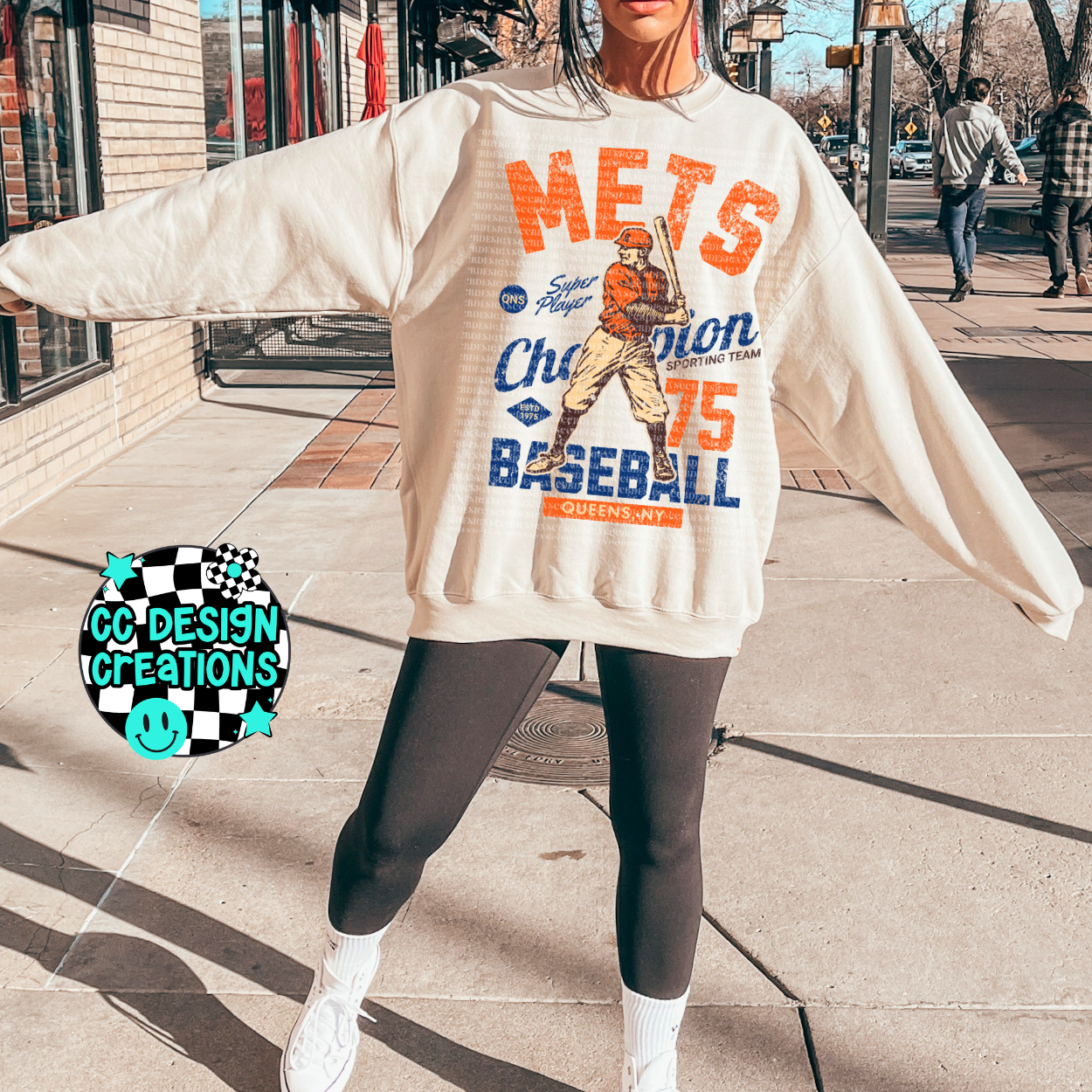 Vintage Baseball Mets PNG Digital Download